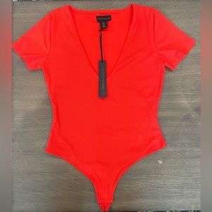 New with tags House of Harlow 1960 size, large thong, bodysuit, red Sz L NEW